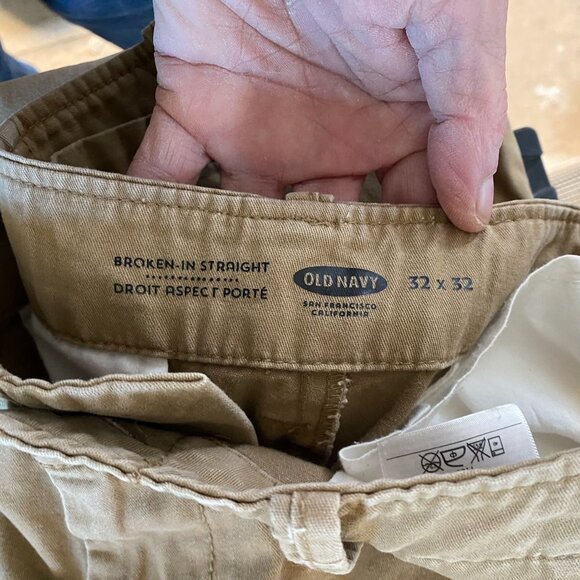 Old Navy Men's Khaki Pants 32x32 Straight-Leg Cotton-Poly Blend - Picture 15 of 16